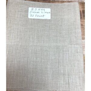 32 Count Cream Linen Fabric 8.5" X 44" For Embroidery Or Crafts